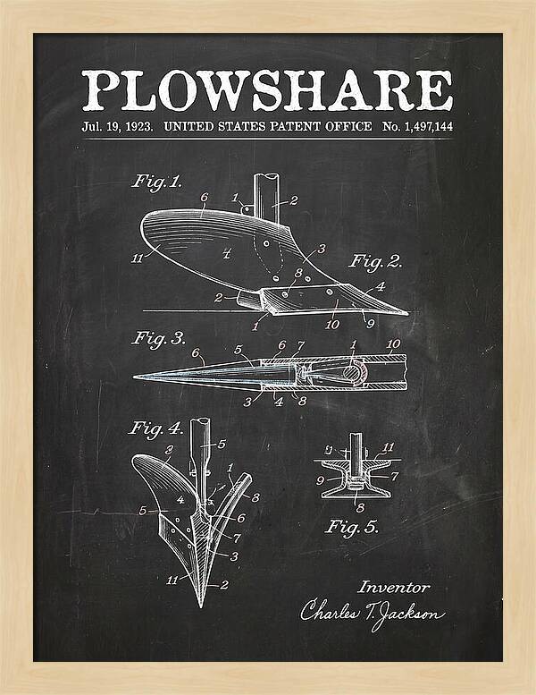 Plowshare Chalkboard Patent Us1497144a