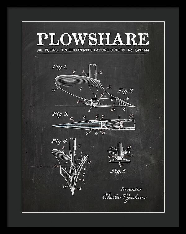 Plowshare Chalkboard Patent Us1497144a