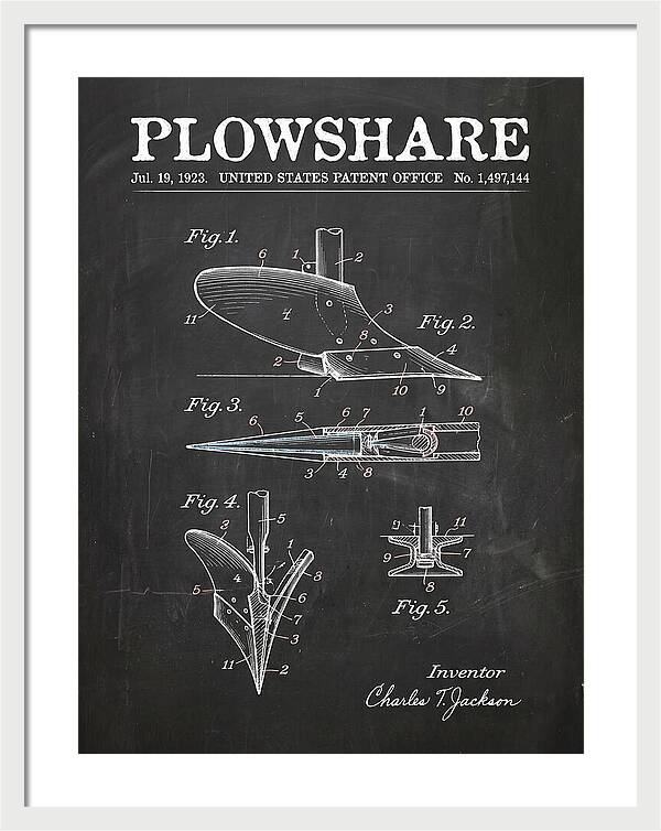 Plowshare Chalkboard Patent Us1497144a