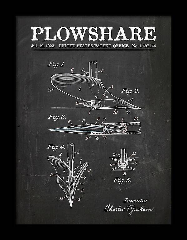 Plowshare Chalkboard Patent Us1497144a