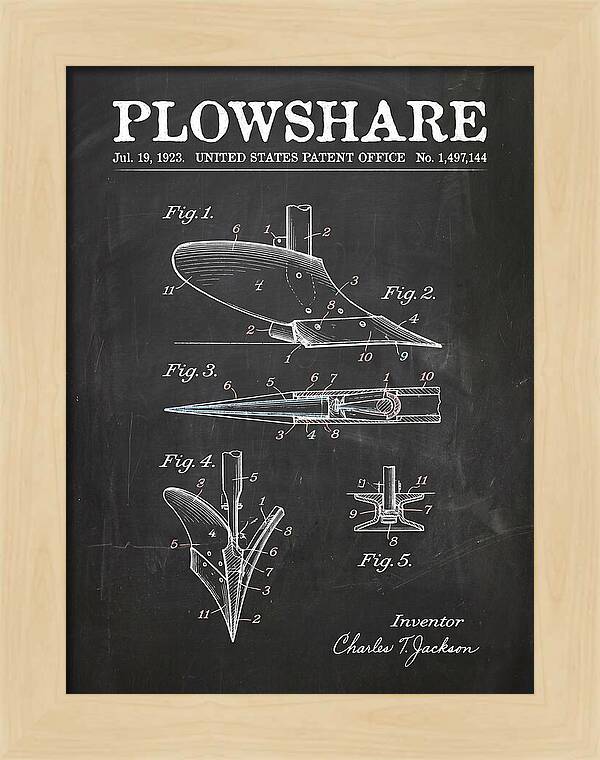 Plowshare Chalkboard Patent Us1497144a
