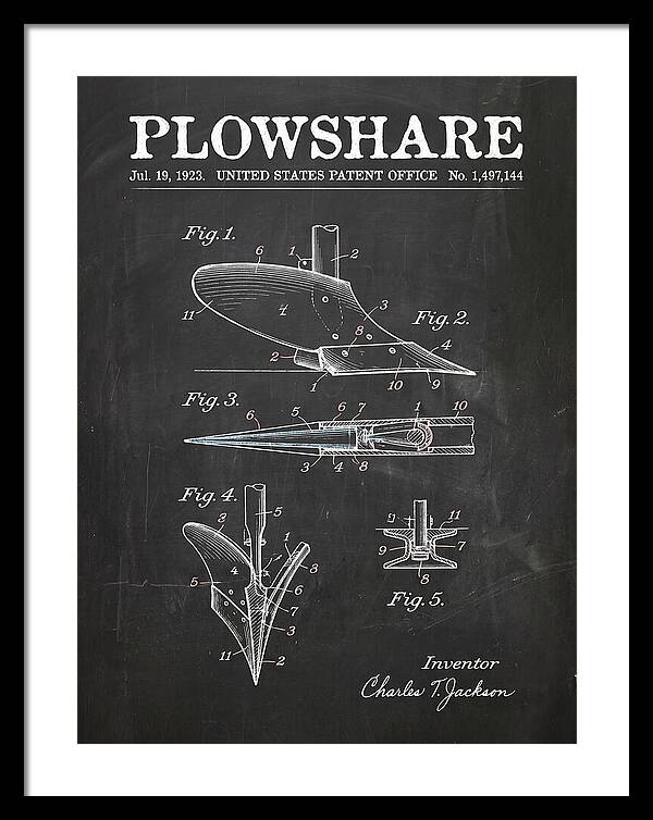 Plowshare Chalkboard Patent Us1497144a
