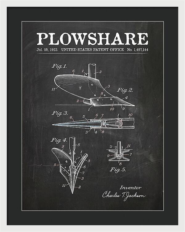 Plowshare Chalkboard Patent Us1497144a