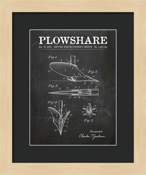 Plowshare Chalkboard Patent Us1497144a