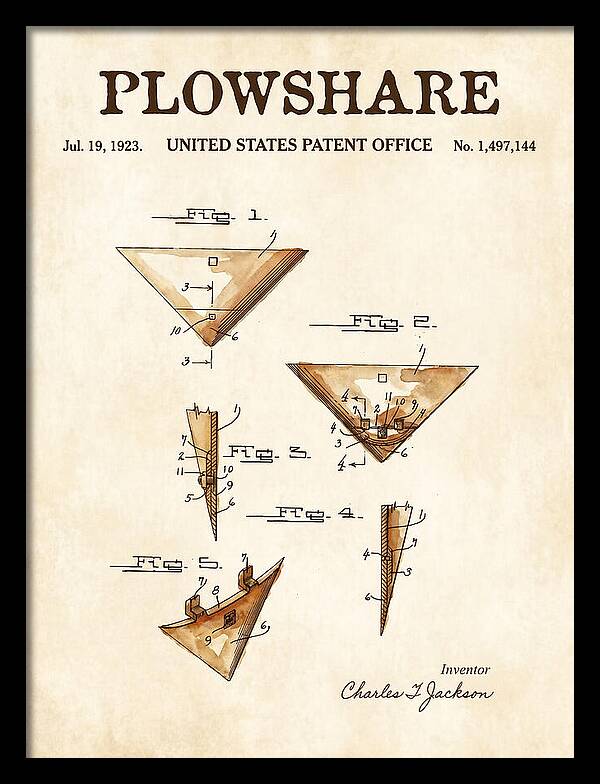 Plowshare Watercolor Patent Us1497144a