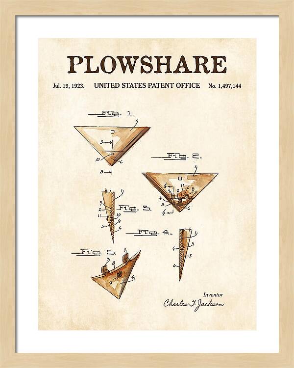 Plowshare Watercolor Patent Us1497144a