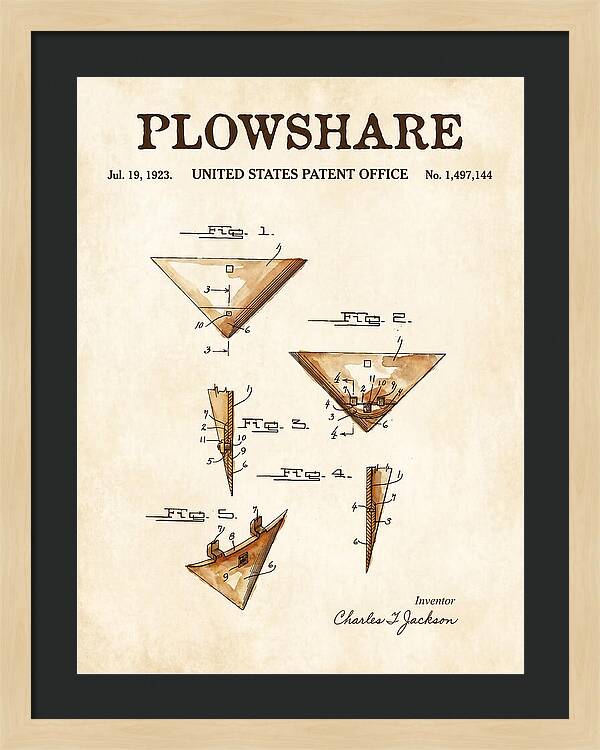 Plowshare Watercolor Patent Us1497144a