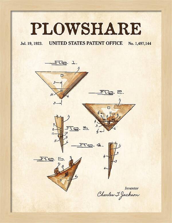 Plowshare Watercolor Patent Us1497144a