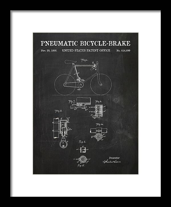 Pneumatic Bicycle Brake Chalkboard Patent Us614899a