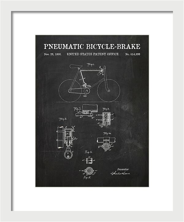 Pneumatic Bicycle Brake Chalkboard Patent Us614899a