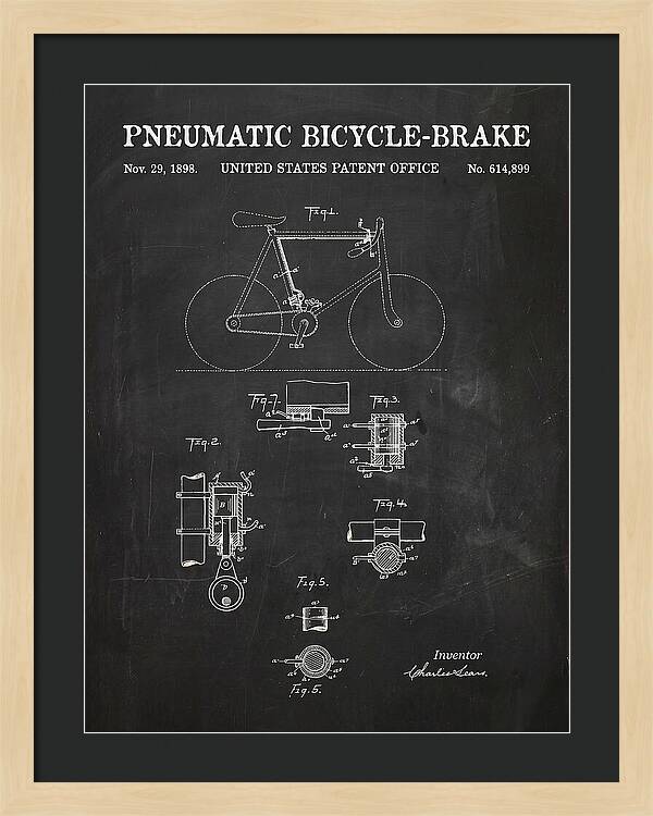 Pneumatic Bicycle Brake Chalkboard Patent Us614899a