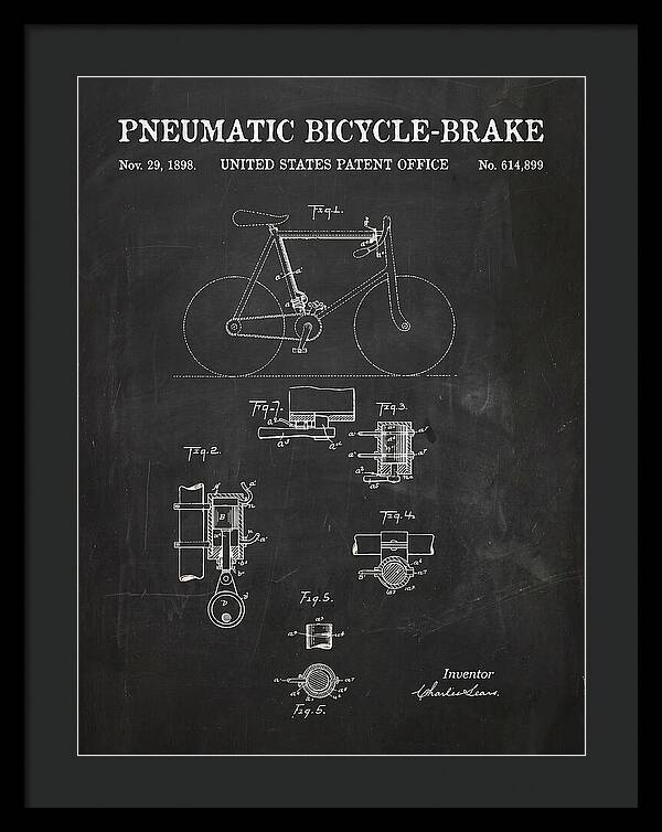Pneumatic Bicycle Brake Chalkboard Patent Us614899a
