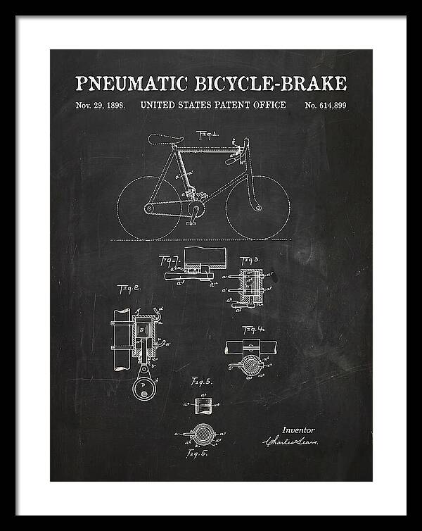 Pneumatic Bicycle Brake Chalkboard Patent Us614899a