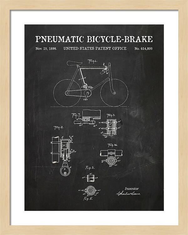 Pneumatic Bicycle Brake Chalkboard Patent Us614899a