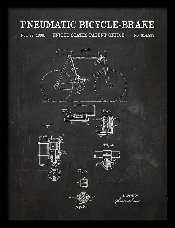 Pneumatic Bicycle Brake Chalkboard Patent Us614899a