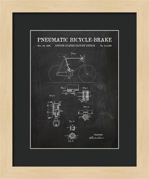 Pneumatic Bicycle Brake Chalkboard Patent Us614899a