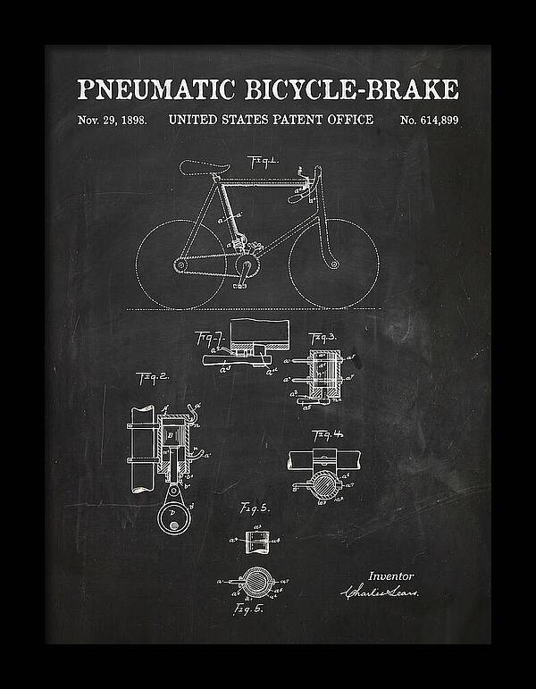 Pneumatic Bicycle Brake Chalkboard Patent Us614899a