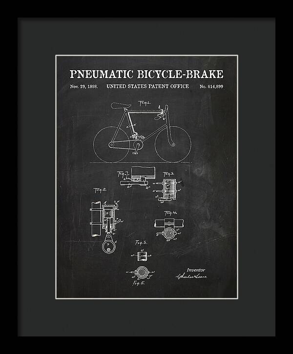 Pneumatic Bicycle Brake Chalkboard Patent Us614899a