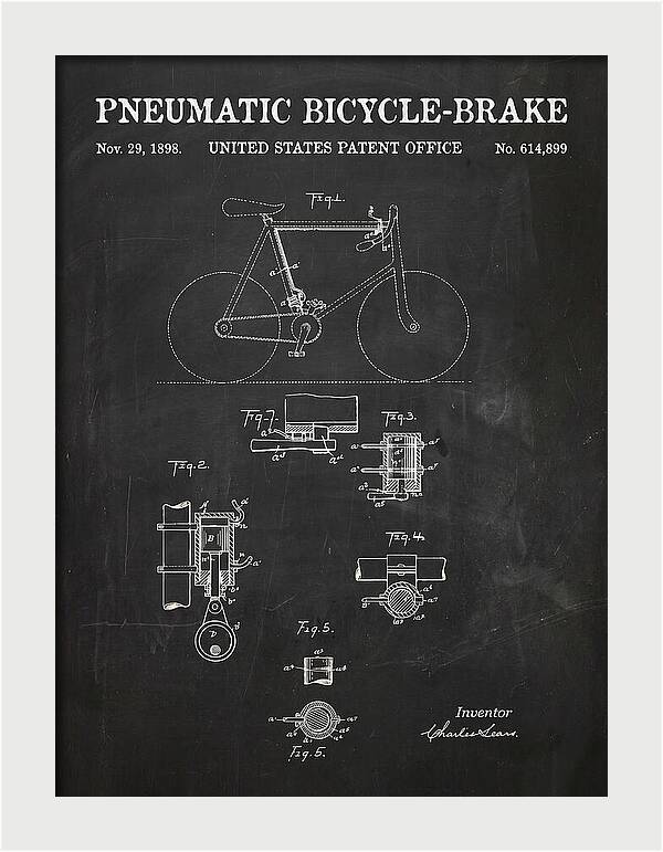 Pneumatic Bicycle Brake Chalkboard Patent Us614899a