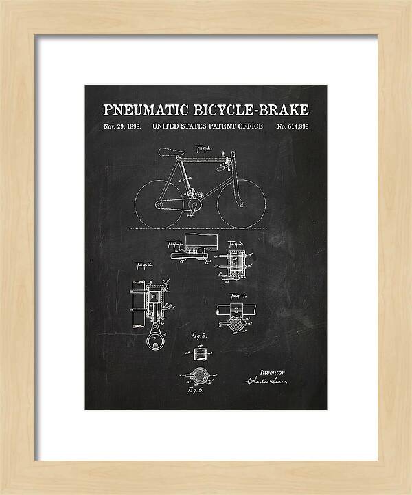 Pneumatic Bicycle Brake Chalkboard Patent Us614899a