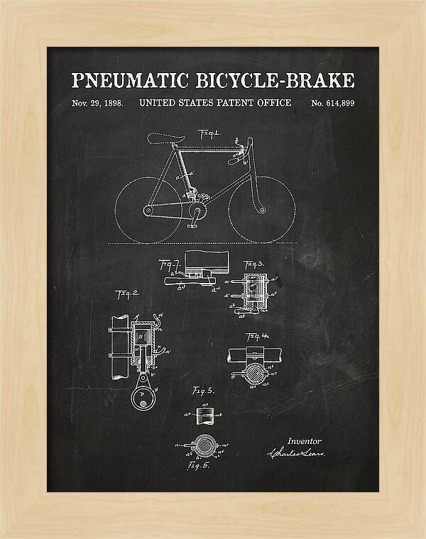 Pneumatic Bicycle Brake Chalkboard Patent Us614899a