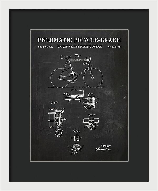 Pneumatic Bicycle Brake Chalkboard Patent Us614899a