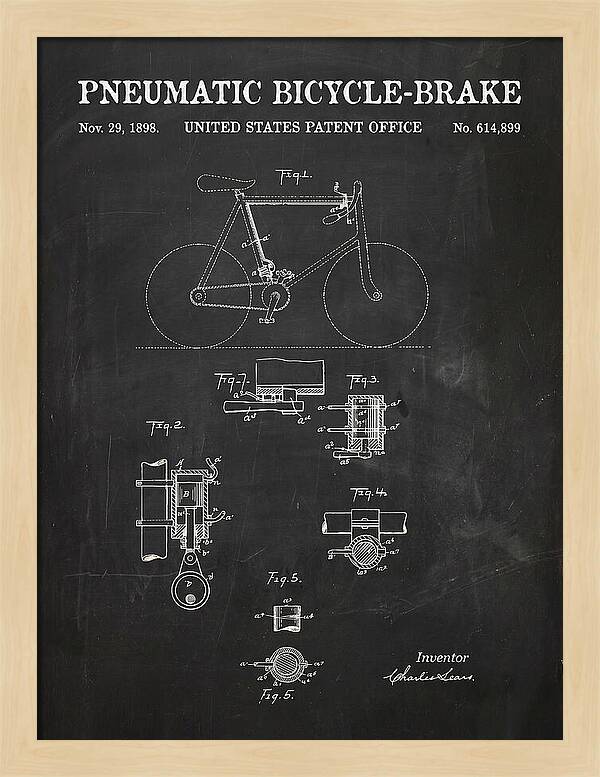 Pneumatic Bicycle Brake Chalkboard Patent Us614899a