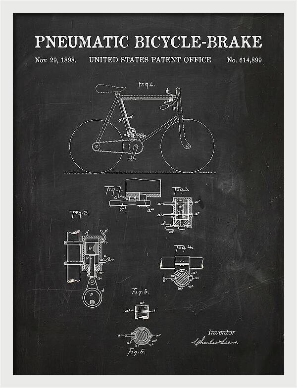 Pneumatic Bicycle Brake Chalkboard Patent Us614899a