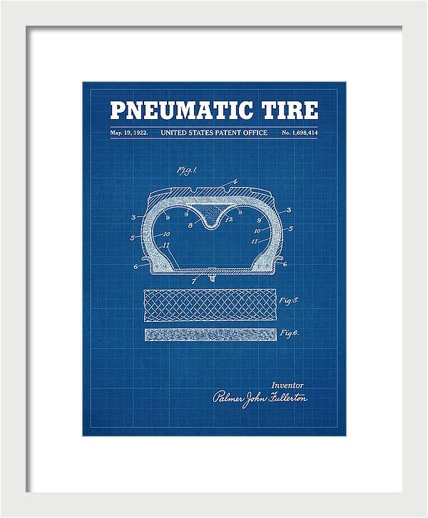 Pneumatic Tire Blueprint Patent Us1698414a