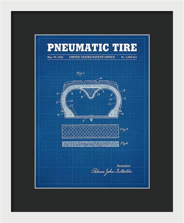 Pneumatic Tire Blueprint Patent Us1698414a