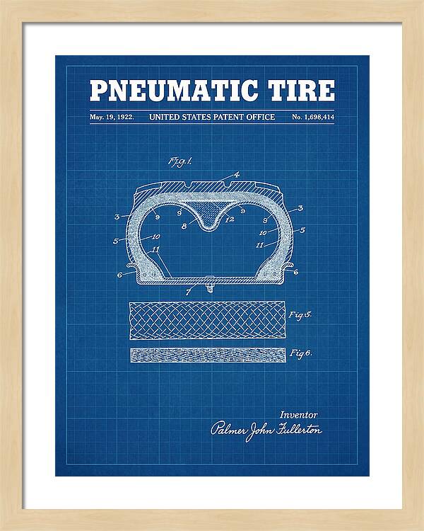 Pneumatic Tire Blueprint Patent Us1698414a
