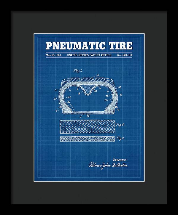Pneumatic Tire Blueprint Patent Us1698414a