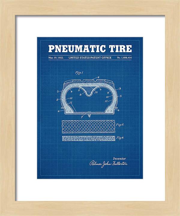Pneumatic Tire Blueprint Patent Us1698414a