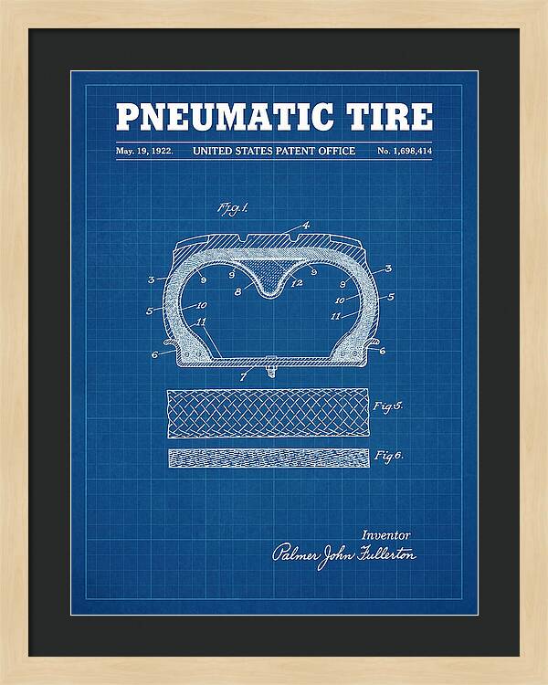 Pneumatic Tire Blueprint Patent Us1698414a