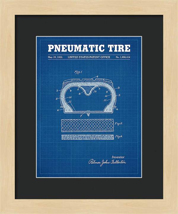 Pneumatic Tire Blueprint Patent Us1698414a