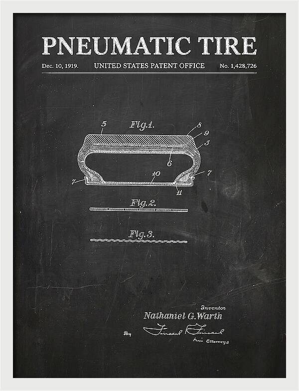 Pneumatic Tire Chalkboard Patent Us1428726a