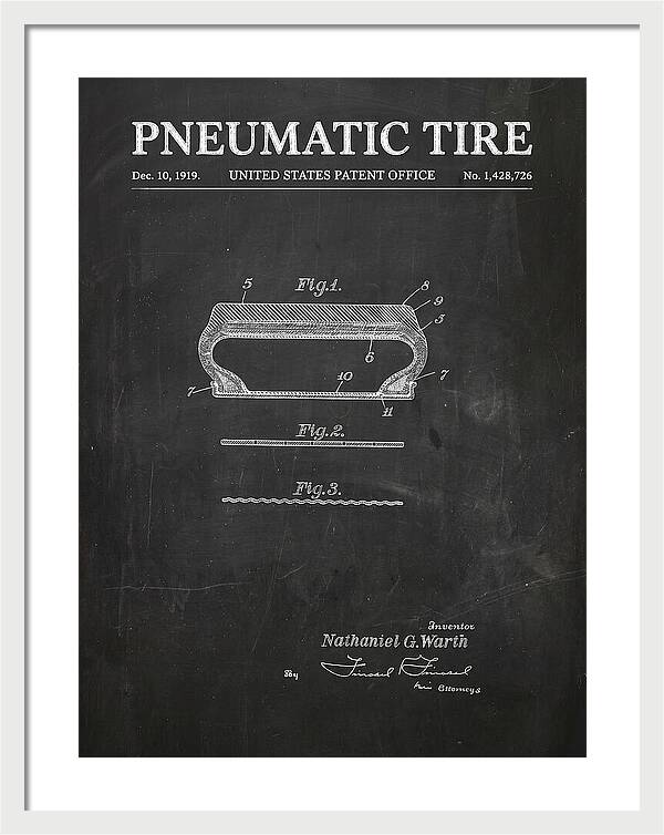 Pneumatic Tire Chalkboard Patent Us1428726a