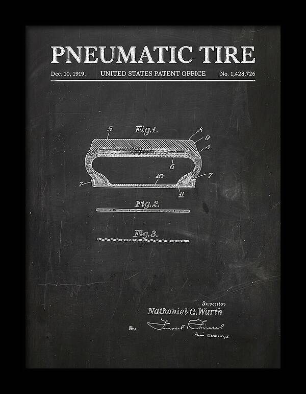 Pneumatic Tire Chalkboard Patent Us1428726a