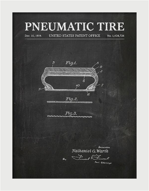 Pneumatic Tire Chalkboard Patent Us1428726a