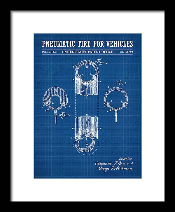 Pneumatic Tire For Vehicles Blueprint Patent Us488494a