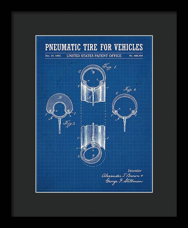 Pneumatic Tire For Vehicles Blueprint Patent Us488494a
