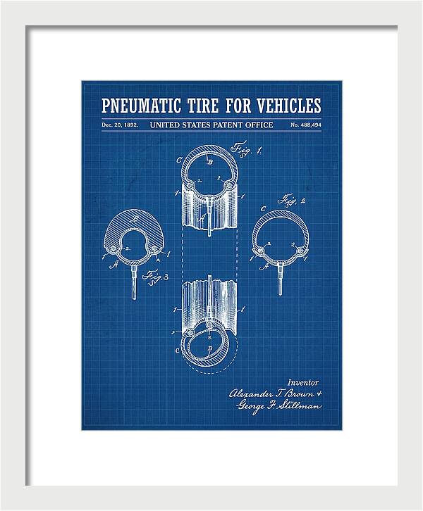 Pneumatic Tire For Vehicles Blueprint Patent Us488494a