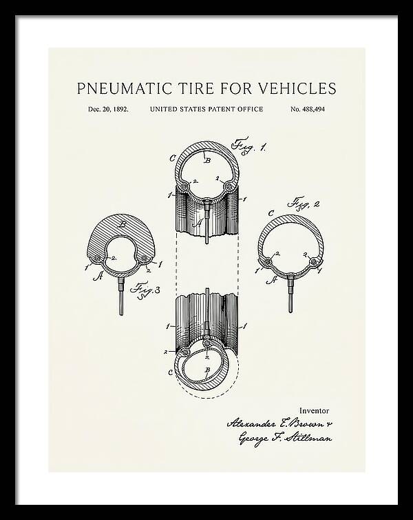 Pneumatic Tire For Vehicles Minimalist Patent Us488494a