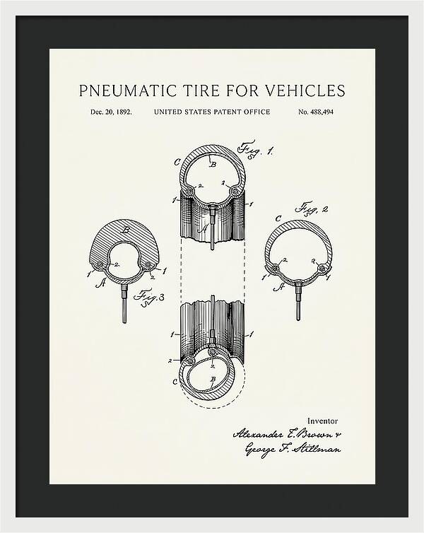 Pneumatic Tire For Vehicles Minimalist Patent Us488494a