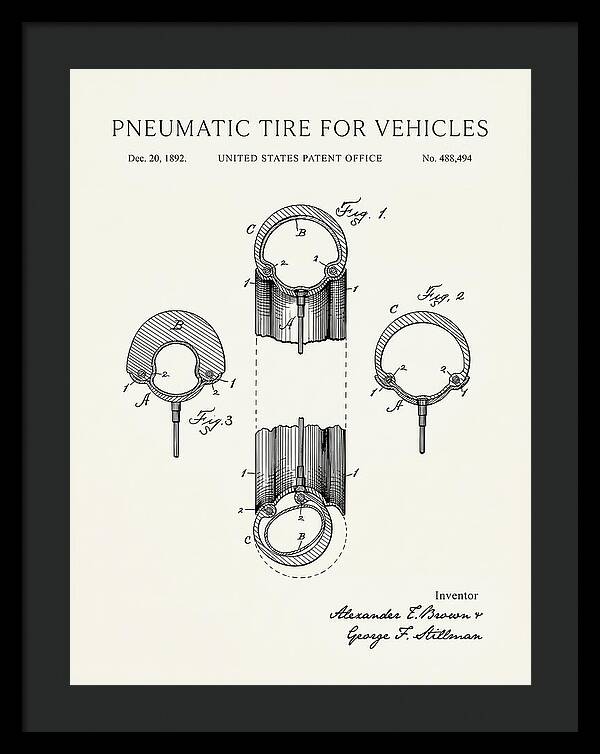 Pneumatic Tire For Vehicles Minimalist Patent Us488494a