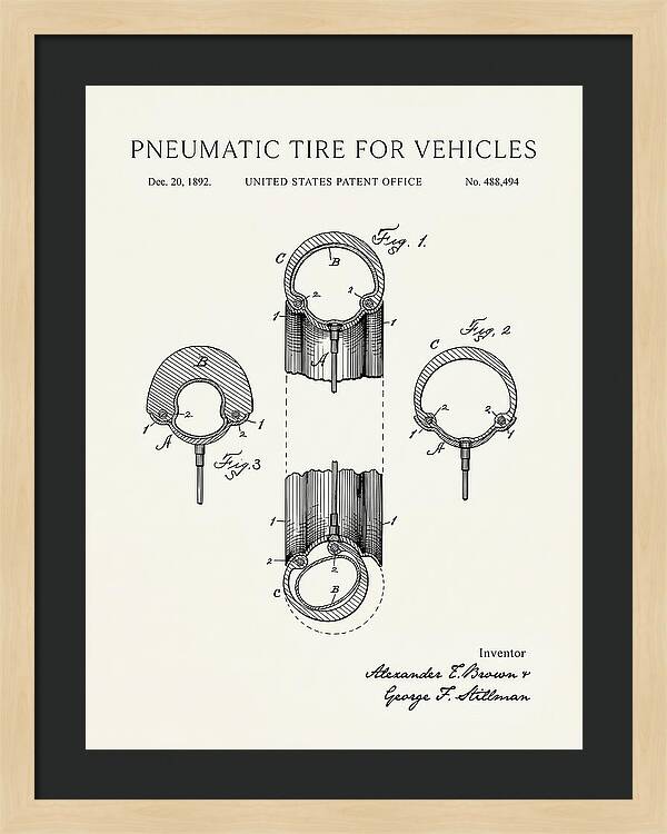 Pneumatic Tire For Vehicles Minimalist Patent Us488494a