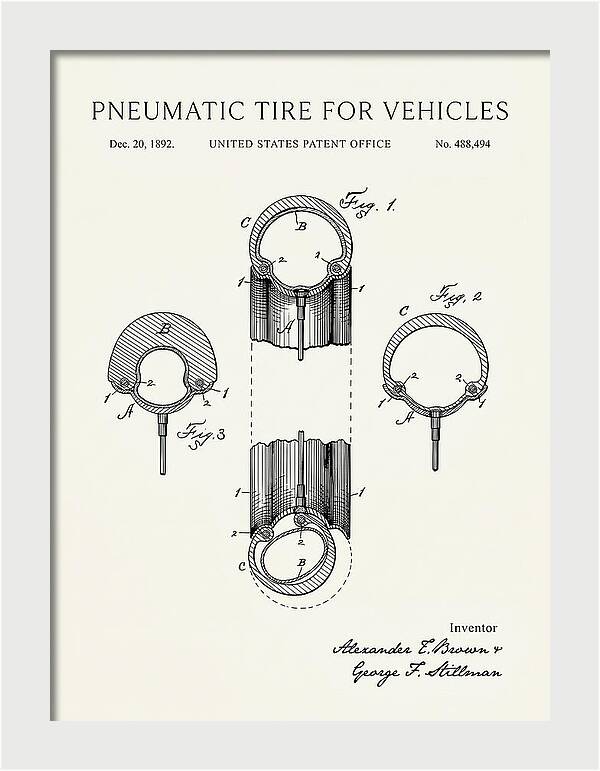 Pneumatic Tire For Vehicles Minimalist Patent Us488494a
