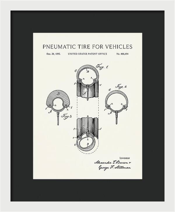 Pneumatic Tire For Vehicles Minimalist Patent Us488494a
