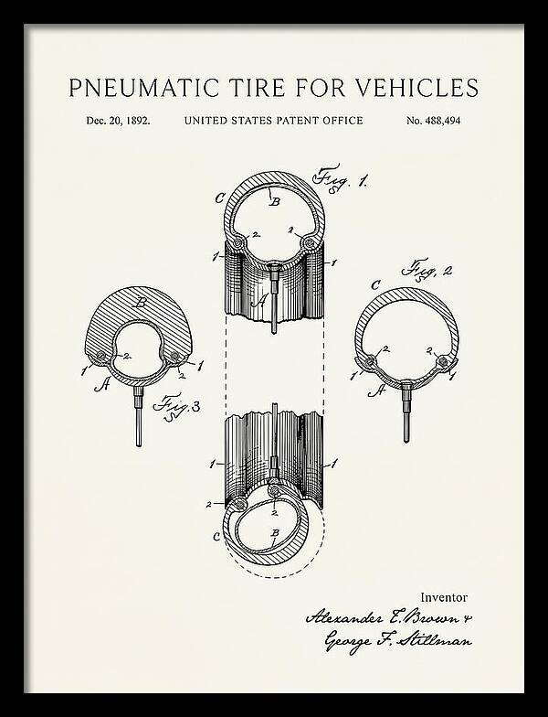 Pneumatic Tire For Vehicles Minimalist Patent Us488494a