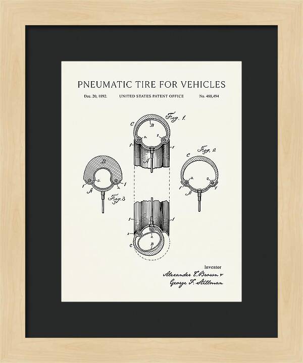 Pneumatic Tire For Vehicles Minimalist Patent Us488494a